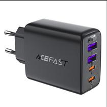 Carregador Acefast A61 45W 2USB-C + 2USB-A Negro