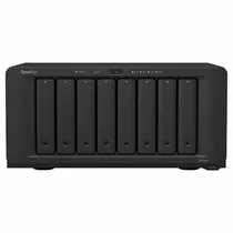 Servidor Nas Storage Synology Diskstation DS1821+ AMD Ryzen V1500B de 2.2GHZ / 4GB de Ram / 8 Baias / USB / Lan - Preto