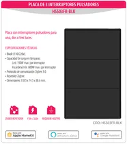 Zigbee Homie Esp Push 3 Int. HSS03FR-BLK Black