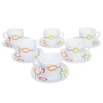 Jogo de Xícaras de Porcelana 6 Pçs