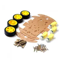 Ard Kit 4RODA+Pneu+4MOTOR+Caixa R.+Chassy Amarelo