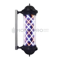 Barber Pole Preto LED Iluminado 80CM 110V