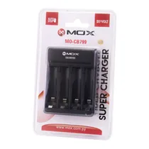 Carregador de Pilhas Mox MO-CB799 - AAA/AA - Bivolt - Preto