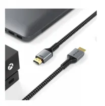 Cabo HDMI Macho para HDMI Macho 2.1, 1M FTX CT-HD8K-AG1, 4K/8K, 60HZ/120HZ, 48GBPS, Preto, Carcaça de Aluminio, Nylon Trançado