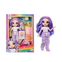 Muñeca Rainbow Junior High Pijama Party Violet Willow 503705EUC