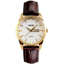 Relogio Femenino Skmei 9073 GDWT Gold White