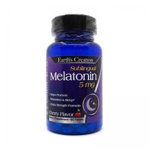 Melatonina 5MG Earth's Creation 60 Tablets Sublingual Cherry Flavor