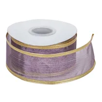 Fita para Enfeite 1.5" B Lilás e Dourado