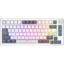 Teclado Mecanico Royal Kludge RKH81 75% RGB Switch Brown Hotswap Bluetooth - Branco