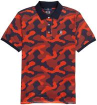 Camisa Polo Psycho Bunny B6K609 - Azul Marinho / Laranja