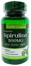 Earth's Creation Spirulina 500 MG Blue Green Algae (60 Tabletas)