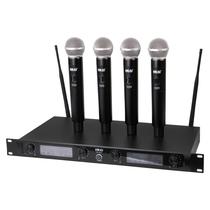 Microfone BLG UF-4000 - Sem Fio - 4 Microfones - Uhf - Preto