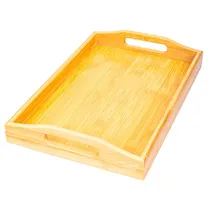 Bandeja de Madeira com Alças Altas (37X26X5 CM)