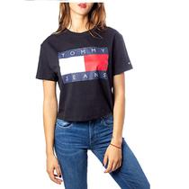 Camiseta Tommy Hilfiger Feminina M/C DW0DW07153-BBU-00 M Tommy Black