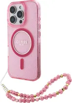 Capa com Cordão Guess para iPhone 16 Pro GUHMP16LHGCRELSF - Pink