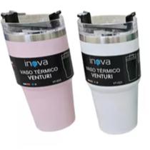 Copo Termico Inova VT-023 600ML com Canudo Rosa