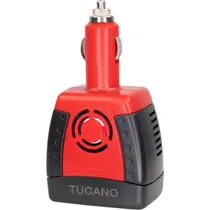 Inversor de Voltagem Tucano para Carro 12V 220V/50HZ 150W - Vermelho/Preto