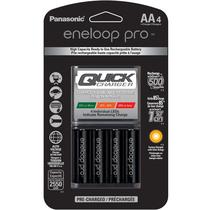 Carregador de Bateria Panasonic Quick + Pilha Eneloop Pro K-KJ55KHC4BA AA 2550MAH - 4 Unidades