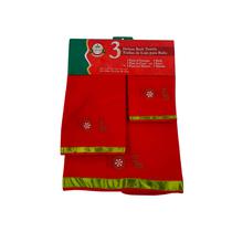 Toalla Navidena Velour Rojo 3PZS 11 X 17PLG