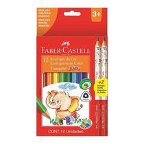 Faber Castell Lapiz Jumbo Caja Carton 12COLORES+2LAPIZ Rojo