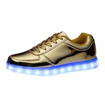 Tenis Fashion LED Dourado (N.39)