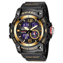 Relogio Smael 8007 GDBK Gold Black