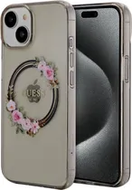 Capa Guess para iPhone 14 GUHMP14SHFWFCK Flowers Wreath Black