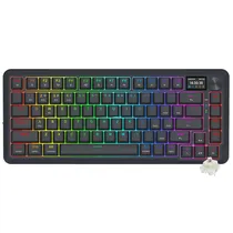 Teclado Gamer Mecanico Redragon K708-RGB-Pro Flekact Pro Wireless / RGB / LCD / Ingles - Preto
