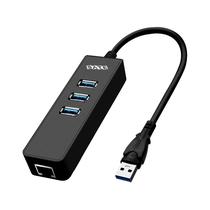 Adaptador Sate A-HUB41 USB A USB 3.0 + RJ45 Negro