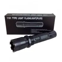 Lanterna Tática Flashlight (Plus) ZLZ1101 com Máquina de Choque - Recarregável - Bivolt - Preta