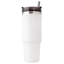 Garrafa Termica Stainless com Tampa e Canudo 900 ML - Branco