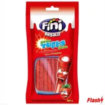 Bala de Gelatina Fini Canudinho Morango Ácido 80G