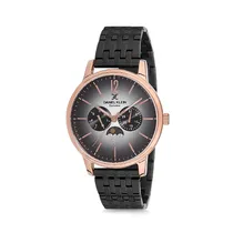 Relógio Analógico Masculino Daniel Klein Exclusive DK12226-2 - Preto e Rosa Ouro