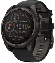 Relogio GPS Garmin Fenix 8 47MM Solar Sapphire 010-02906-10 - Carbon Gray DLC Titanium