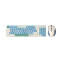 Kit Teclado + Mouse Redragon BS-8772 CB Crema Y Azul