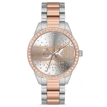 Relógio Analógico Feminino Daniel Klein DK.1.12697-4 Premium Ladies / Pulseira de Aço Inoxidável - Prata/Rose Gold