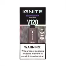 Dispositivo Descartavel Ignite V120 12000 Puffs Black Blue Razz Lemon