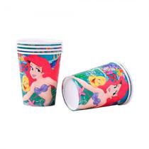 Copo de Papel Descartavel para Festa Ariel 10 Unidades