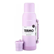 Garrafa Térmica Terrano Premium - 1L - com Alça Móvel - Lilas