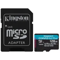 Cartao de Memoria Micro SD Kingston Canvas Go Plus U3 C10 V30 A2 128GB - SDCG4/128GB