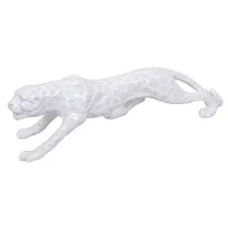 Estátua Decorativa de Pantera 60 CM Branca