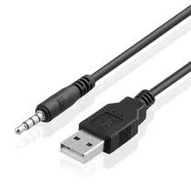 Cabo Auxiliar USB-A para Aux P2 3.5MM com 1.5 Metros LS-923 - Preto