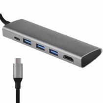 Hub Moxom MX-HB02 - 3XUSB/USB-C/HDMI - Cinza