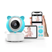 Baba Eletronica Smart Wifi Baby Monitor C8 / 5" / 1080P / 2.4GHZ / Microfone / Alarma / Detecção Humana / Visao Noturna / App Smart Life - Blue