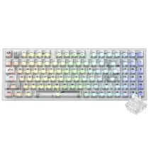 Teclado USB Redragon Irelia Pro K658CT - RGB s/fio Branco BT/Transparente