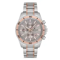 Relogio Analógico Masculino Daniel Klein DK.1.12737-5 Exclusive Gents / Pulseira de Aço Inoxidável - Prata/Rose Gold