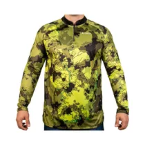 Remera de Pesca Sunflex Sport Raglan DRY-Fit Camuflado Verde