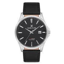 Relogio Analogico Masculino Daniel Klein DK.1.12756-2 Premium Gents / Pulseira de Couro Genuino - Preto/Prata