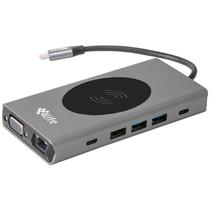 Hub USB 4LIFE FL13V com Carregador Wireless - Cinza