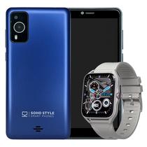 Smartphone Soho Style 5.5" DS 2/16GB Blue + Smartwatch G-Tide Q1 Gray